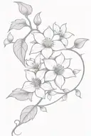 long moonflower vine tattoo design idea
