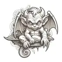 cute baby gargoyle tattoo design idea
