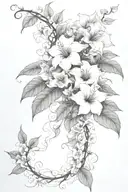 long moonflower vine tattoo design idea