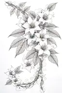 long moonflower vine tattoo design idea