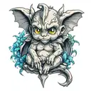 cute baby gargoyle tattoo design idea