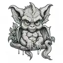 cute baby gargoyle tattoo design idea