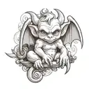 cute baby gargoyle tattoo design idea