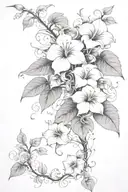long moonflower vine tattoo design idea