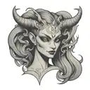 female demon tattoo design idea
