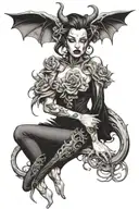 feminine inner demons tattoo design idea