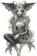 feminine inner demons tattoo design idea