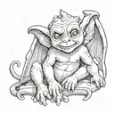 cute baby gargoyle tattoo design idea