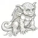 cute baby gargoyle tattoo design idea