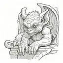 cute baby gargoyle tattoo design idea
