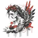 feminine broken angel tattoo design idea
