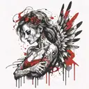 feminine broken angel tattoo design idea