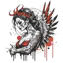 feminine broken angel tattoo design idea