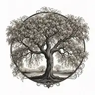 willow tree tattoo design idea