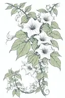 long moonflower vine tattoo design idea