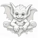 cute baby gargoyle tattoo design idea