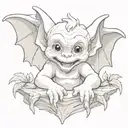 cute baby gargoyle tattoo design idea