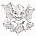 cute baby gargoyle tattoo design idea