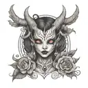 female demon tattoo design idea
