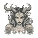 female demon tattoo design idea