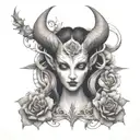 female demon tattoo design idea