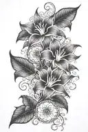 long moonflower vine tattoo design idea