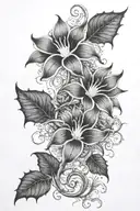 long moonflower vine tattoo design idea