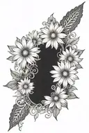 daisies with lace like patterns tattoo design idea
