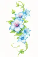 long thin moonflower vine tattoo design idea