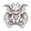 cute baby gargoyle tattoo design idea