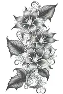 long moonflower vine tattoo design idea