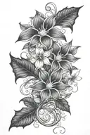 long moonflower vine tattoo design idea