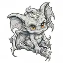 cute baby gargoyle tattoo design idea