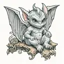 cute baby gargoyle tattoo design idea