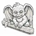 cute baby gargoyle tattoo design idea