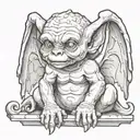 cute baby gargoyle tattoo design idea