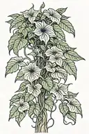 long thin moonflower vine tattoo design idea