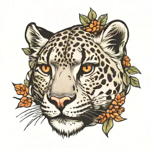 snow leopard tattoo design idea