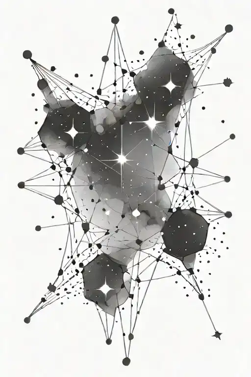 Design a tattoo of a simple, elegant constellation representing everlasting love with dots as stars. tattoo design idea