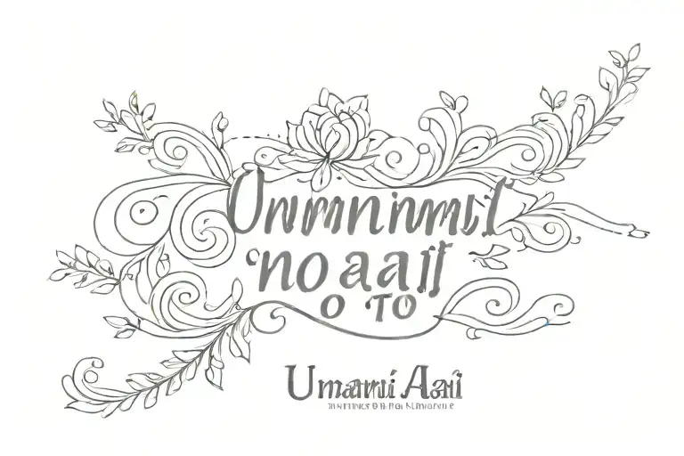Quote 'Unami no Akai Ito ' in cursive no background   tattoo design idea