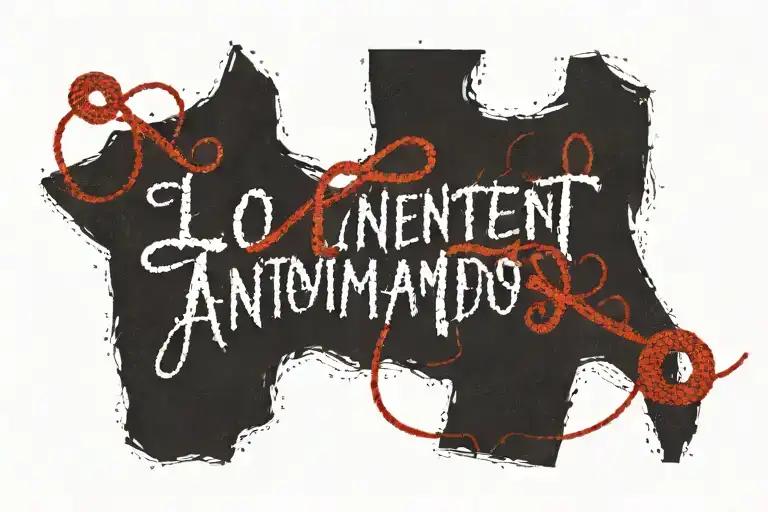 Lettering tattoo 'lo intentamos' and a fine red string tying the letters  tattoo design idea