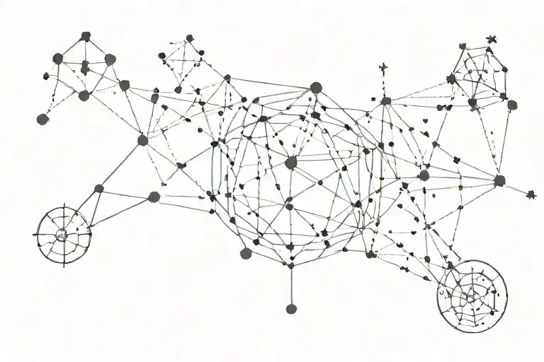 fine line gemini constellation and Taurus constellation tattoo design idea