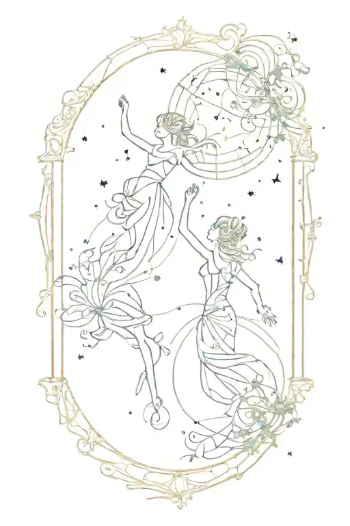 gemini constallation tattoo design idea