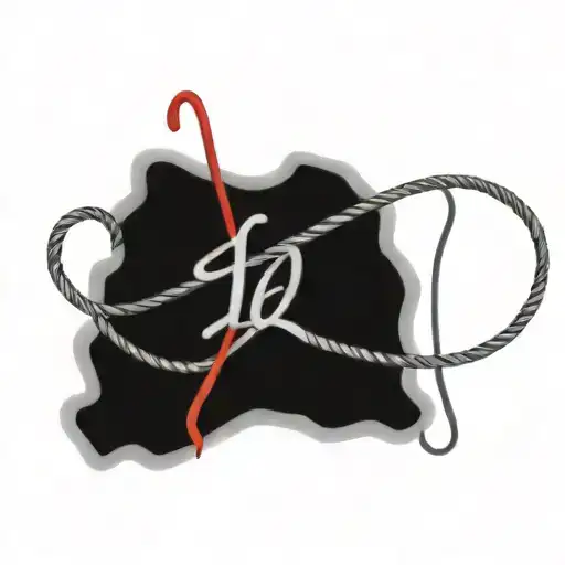 the words "Lo intentamos" And the letters tied with a red string of fate  tattoo design idea