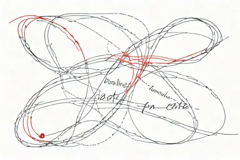  design of a red string of fate wrapping around the word 'intentamos' elegantly incorporated tattoo design idea