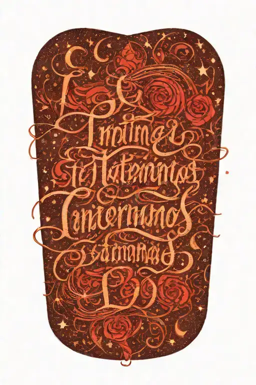 the phrase "lo intentamos" in cursive  surrounded by gemini and Taurus constellation  tattoo design idea