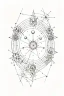 elegant fine line  joining the constellations of Gemini and Taurus. only dots and lines  representing stars  tattoo design idea