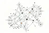 A delicate dot work design with   Gemini and Taurus constellations tattoo design idea