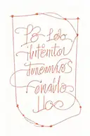the quote 'lo intentamos' the font is made of a red string. fine dots and lines surround the quote  tattoo design idea