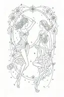 gemini constallation tattoo design idea